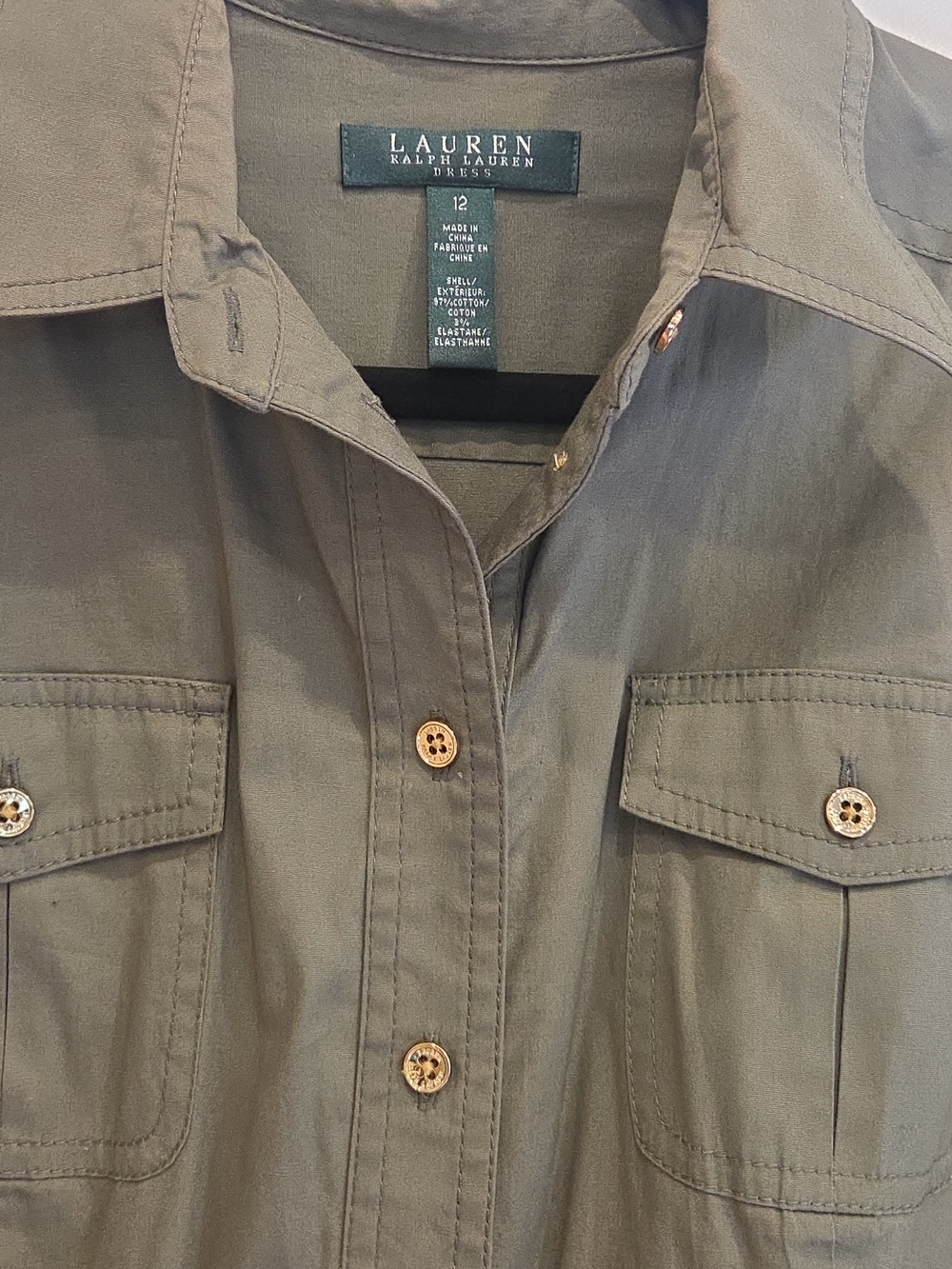 Lauren Ralph Lauren Utility Shirt Dress Size 12 - Picture 5 of 9